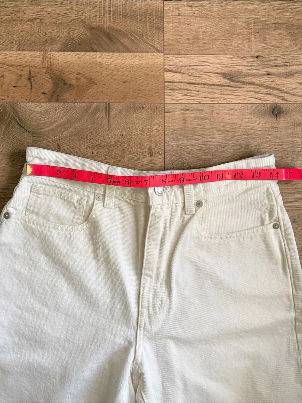 NWOT Madewell Baggy Jean Denim Shorts in Tile White Women’s 27